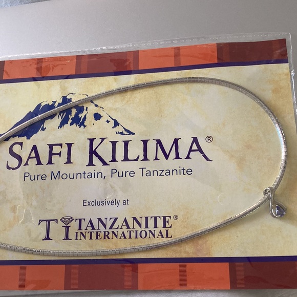 NWOT - Safi Kilima Omega Chain Necklace & Pear Shaped Tanzanite Slide Pendant* - Picture 4 of 12